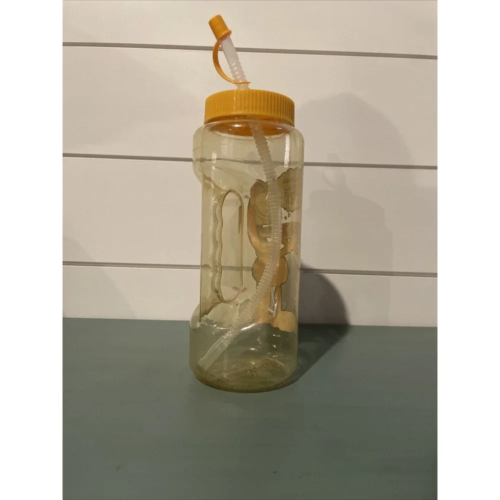 Vintage Garfield Water Bottle Snacking‎ Full Time Sport Straw KMART Exclusive